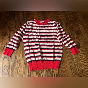 Oasis striped 3/4 sleeve sweater size medium-NWOT